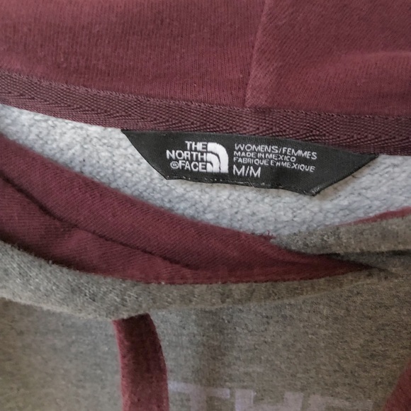 North-face Gray and Burgundy Hoodie- MED - Picture 7 of 7